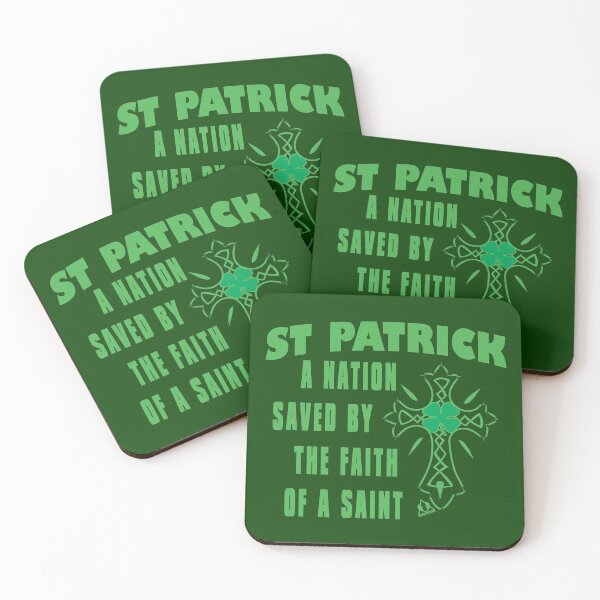Item preview, ST PATRICK A NATION SAVED BY FAITH Irish Clover Cross Christian Design designed and sold by ej-sulu.