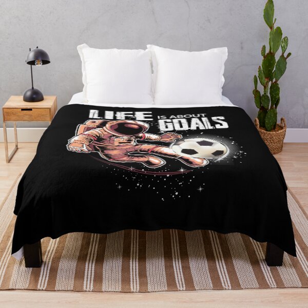 Item preview, Life Is About Goals Galaxy Space Soccer Astronaut Sci Fi Skater designed and sold by 9ine9.