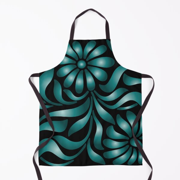 Item preview, Black and Teal Floral Pattern designed and sold by venella.