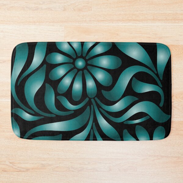 Item preview, Black and Teal Floral Pattern designed and sold by venella.