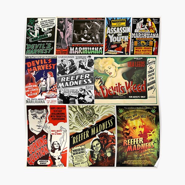 Anti marijuana vintage film posters collage Poster
