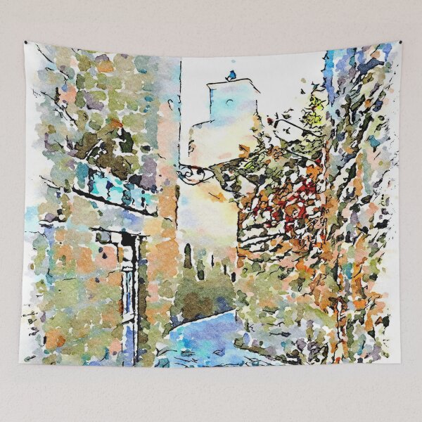 Item preview, Barbarano Romano: glimpse of an alley along the walls with a view of the tower designed and sold by Giuseppe Cocco.