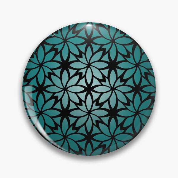 Item preview, Black and Teal Floral Pattern designed and sold by venella.