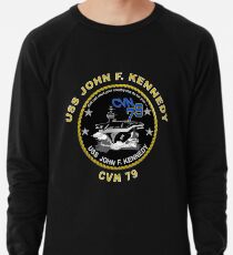 USS John F. Kennedy (CVN-79) Crest for Dark Colors Lightweight Sweatshirt