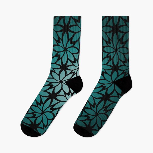 Item preview, Black and Teal Floral Pattern designed and sold by venella.