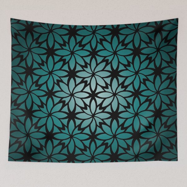 Item preview, Black and Teal Floral Pattern designed and sold by venella.