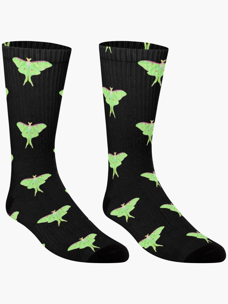 Thumbnail 3 of 5, Socks, Luna moth designed and sold by ColorSplendor.