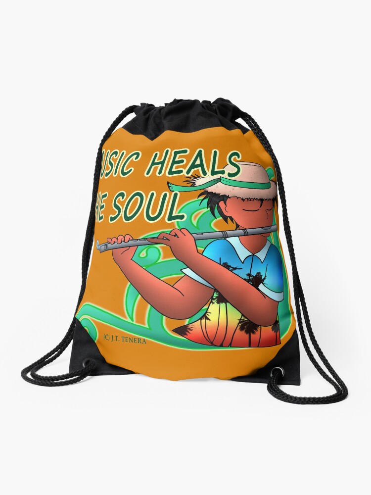 Thumbnail 1 of 3, Drawstring Bag, Healing Music of The Island designed and sold by PickledAuthor.