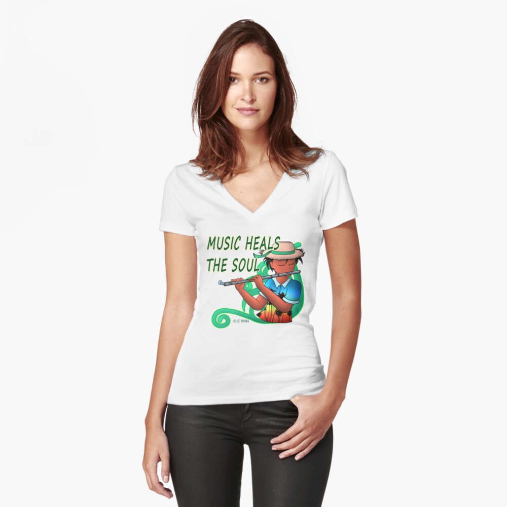 Item preview, Fitted V-Neck T-Shirt designed and sold by PickledAuthor.