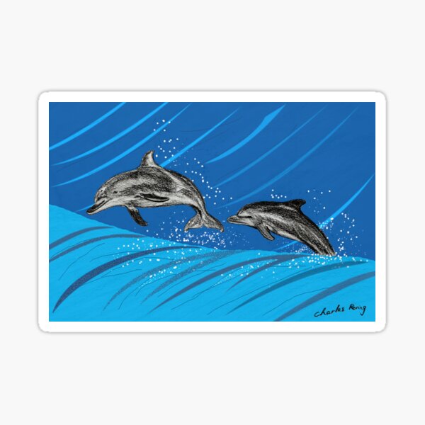 Dolphins Jumping out of the Sea Sticker