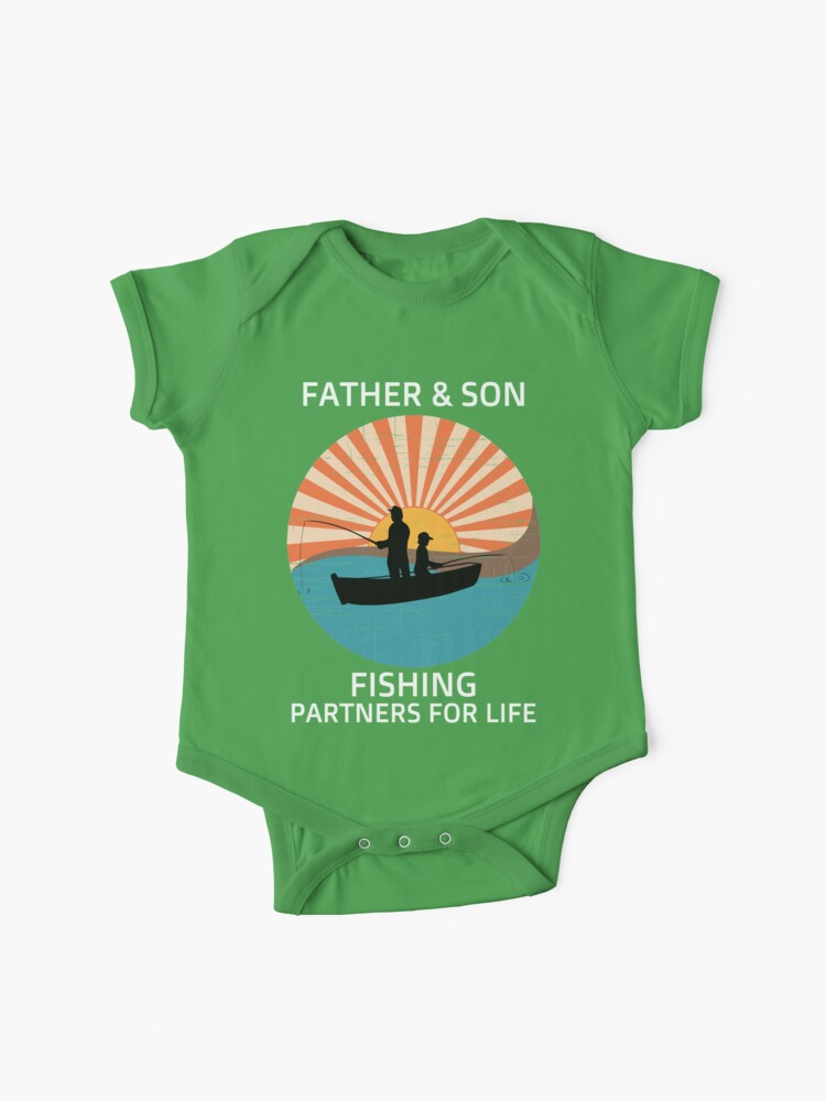 Father and Son Fishing Partners For Life Father's Day Gift Baby One-Piece  for Sale by liftdesign