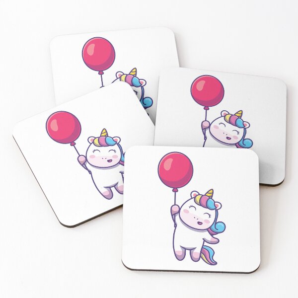 Item preview, cute unicorn balloon red designed and sold by Haxino.