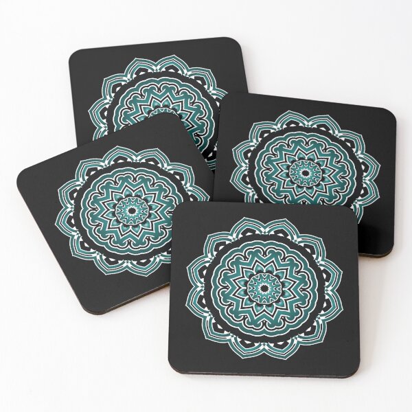 Item preview, Black and Teal Mandala Art designed and sold by venella.