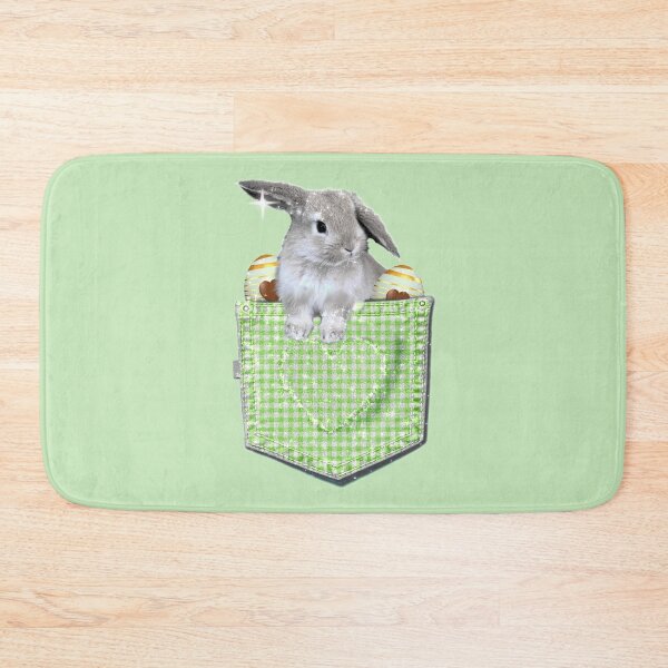 Item preview, Cute Easter Bunny Eggs in a Green Plaid Spring Pocket Kawaii  designed and sold by Jolly-Yosei.