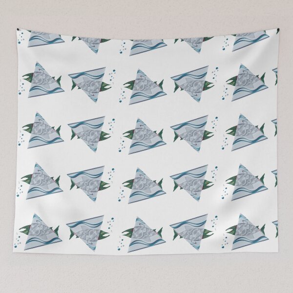 Item preview, Geometric Sockeye Salmon designed and sold by NerdPaperArtist.