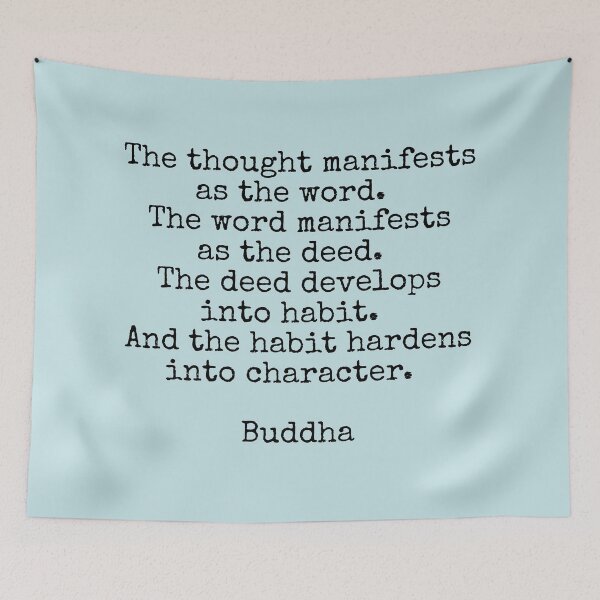 Item preview, The thought manifests as the word - Buddha vintage typewriter style designed and sold by Inspirationmotivation.
