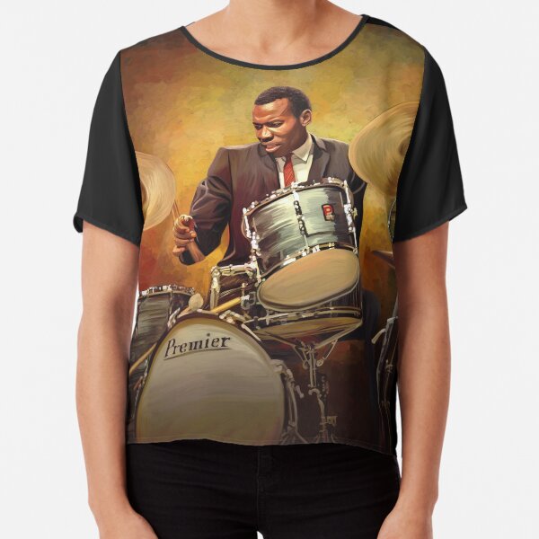 Honoring Elvin Jones: Great Jazz Drummer Chiffon Top