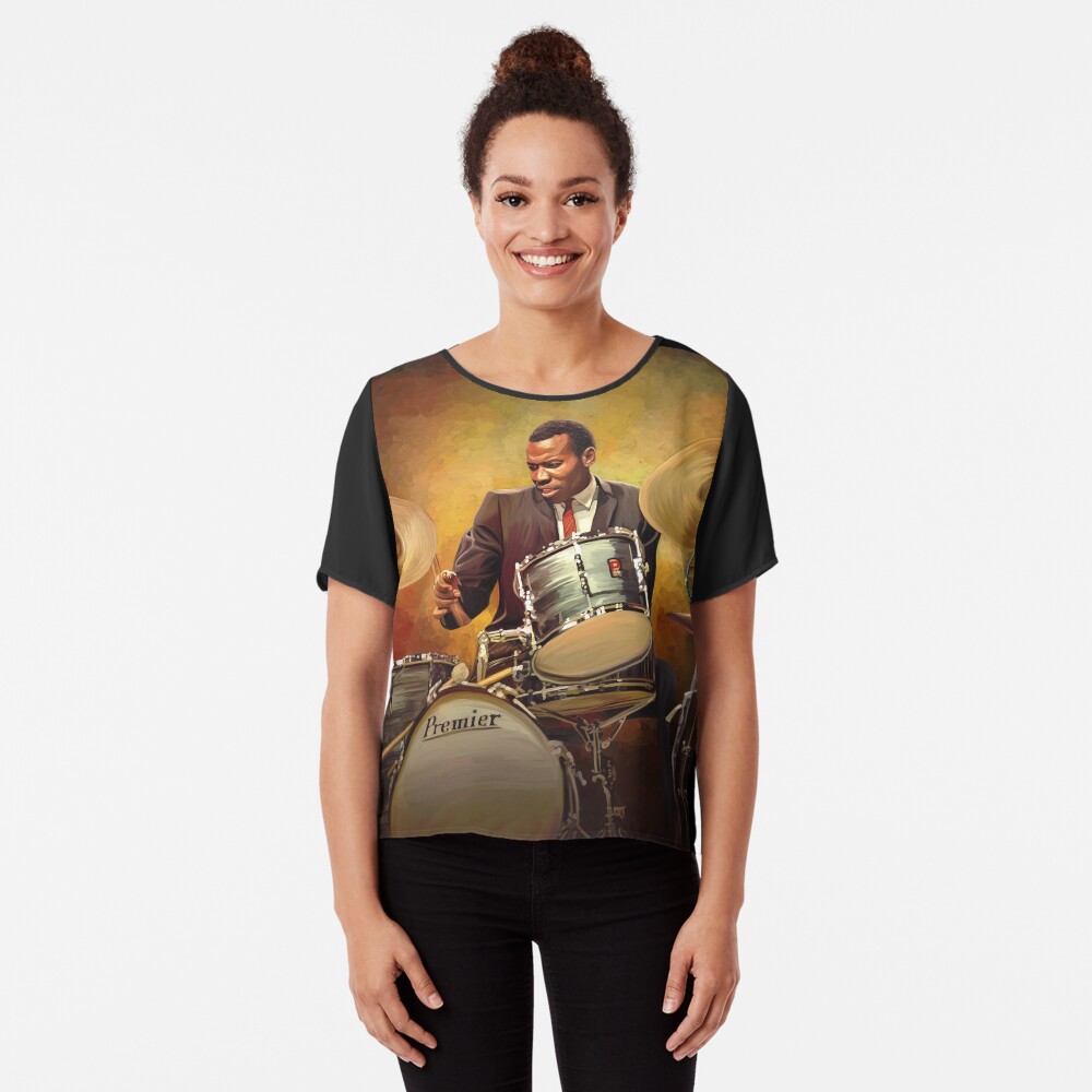 Honoring Elvin Jones: Great Jazz Drummer Chiffon Top