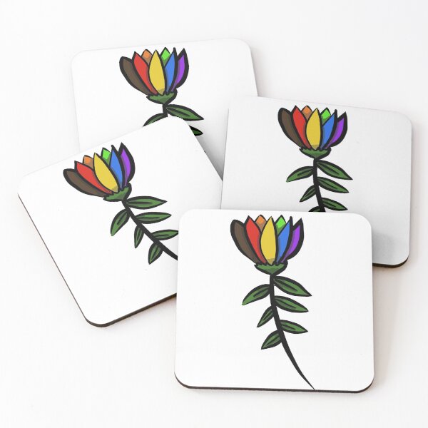 Item preview, Rainbow queer gay flag lgbtq stealth flower design  designed and sold by tragiciandesign.