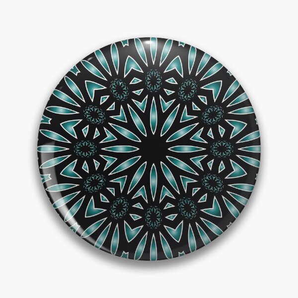 Item preview, Modern Black and Teal Mandala Art designed and sold by venella.