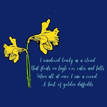 Artwork thumbnail, William Wordsworth Daffodils Stylized by DesignsofNote
