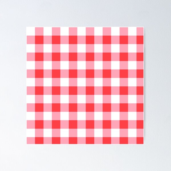 Item preview, Red and white picnic cloth gingham fabric pattern designed and sold by Positivity214.