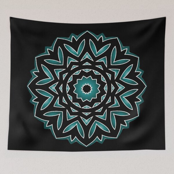Item preview, Black and Teal Mandala Art designed and sold by venella.