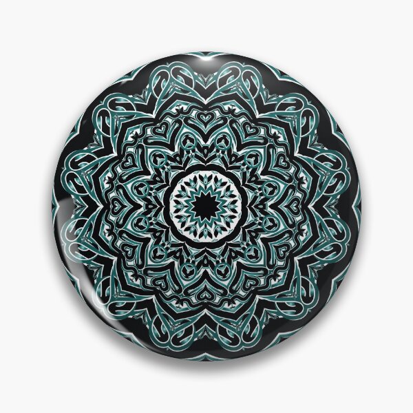 Item preview, Modern Black and Teal Mandala Art designed and sold by venella.