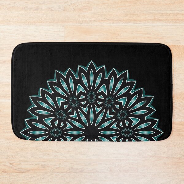 Item preview, Modern Black and Teal Mandala Art designed and sold by venella.
