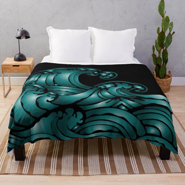Item preview, Black and Teal Japanese Wave designed and sold by venella.