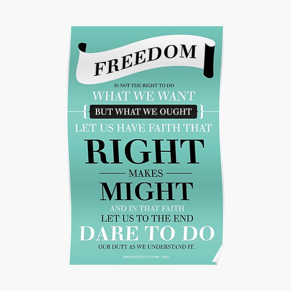 Freedom - Teal Poster
