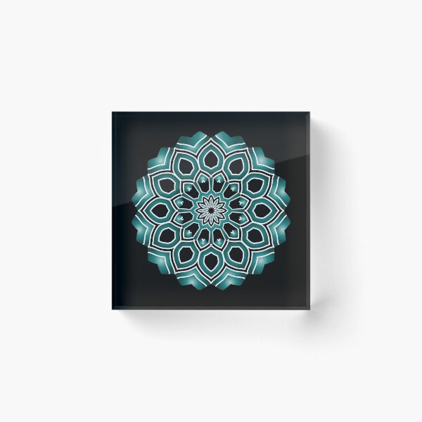 Item preview, Minimalist Black and Teal Mandala Art designed and sold by venella.