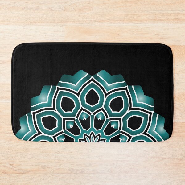Item preview, Minimalist Black and Teal Mandala Art designed and sold by venella.
