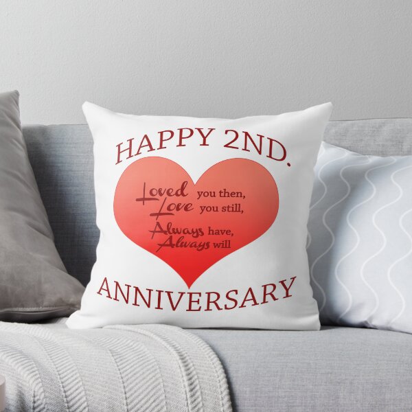 2nd. Anniversary Throw Pillow