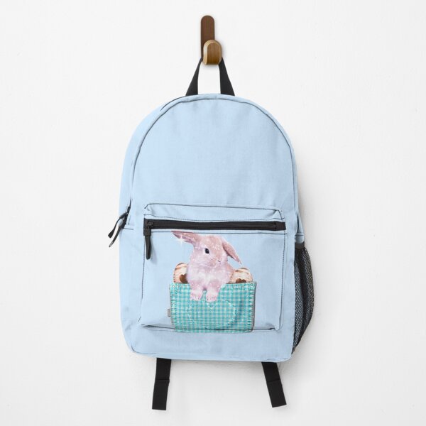 Item preview, Cute Easter Bunny Eggs in a Blue Plaid Spring Pocket Kawaii designed and sold by Jolly-Yosei.