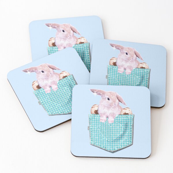 Item preview, Cute Easter Bunny Eggs in a Blue Plaid Spring Pocket Kawaii  designed and sold by Jolly-Yosei.