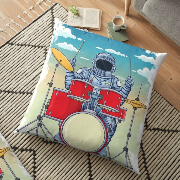 Astronaut Drummer Floor Pillow