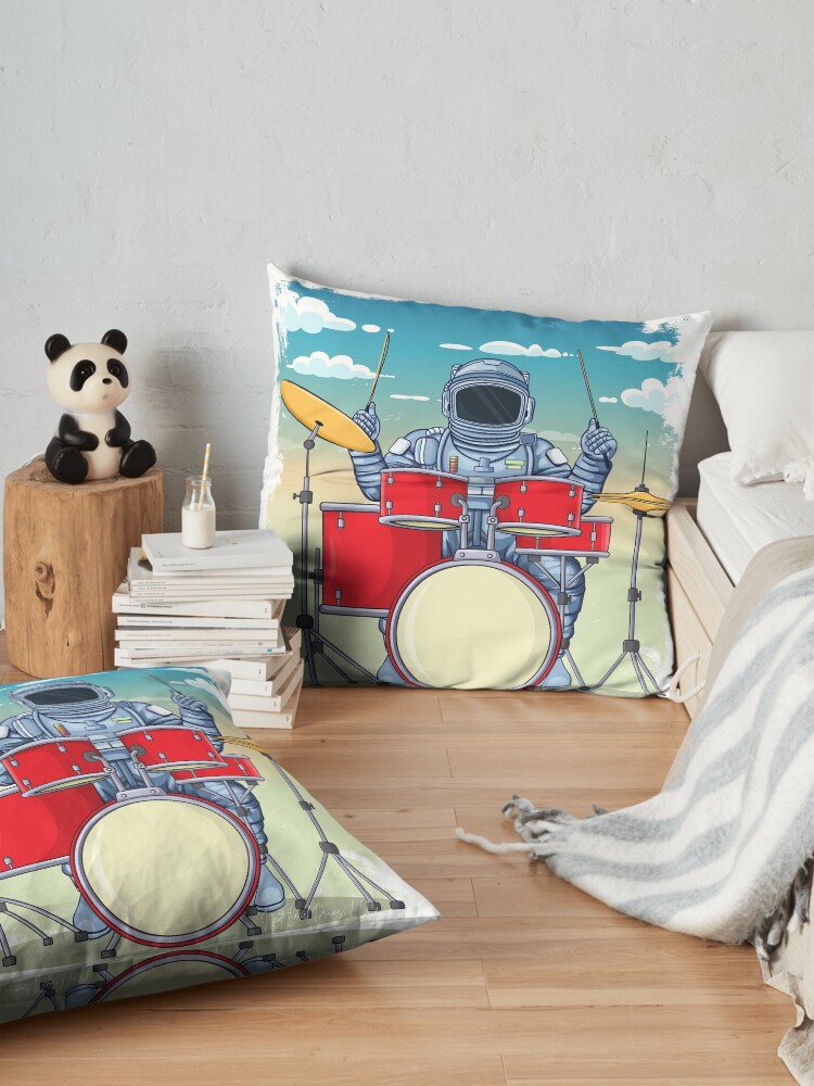 Alternate view of Astronaut Drummer Floor Pillow
