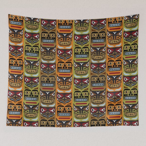 Item preview, Totem Pole Tiki Heads designed and sold by jeff-jones.