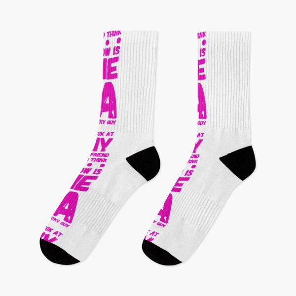 Item preview, I Look At My Boyfriend And Think ... Wow Is He A Lucky Guy pink in white background designed and sold by UncleStuScience.