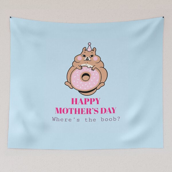 Item preview, Happy Mother’s Day Where’s the Boob Gerbil Eating Donut Design designed and sold by boopsblunt.