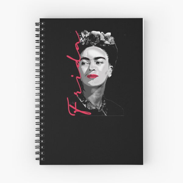 Item preview, Frida Kahlo Black and White Portrait with Red Lipstick and Frida name in Red designed and sold by AHMTheBeesTees.