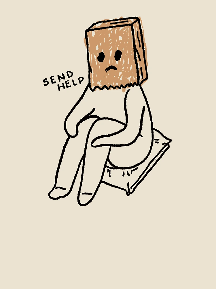 Thumbnail 4 of 4, Relaxed T-Shirt, Send Help designed and sold by RedsStickerShop.