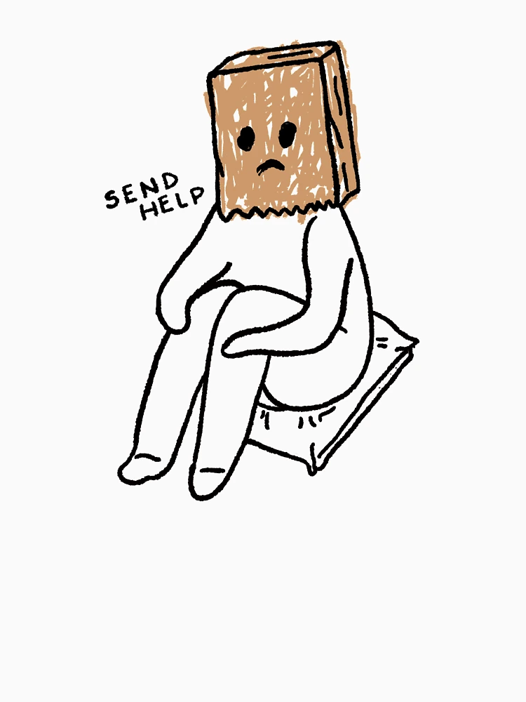 Thumbnail 7 of 7, Classic T-Shirt, Send Help designed and sold by RedsStickerShop.