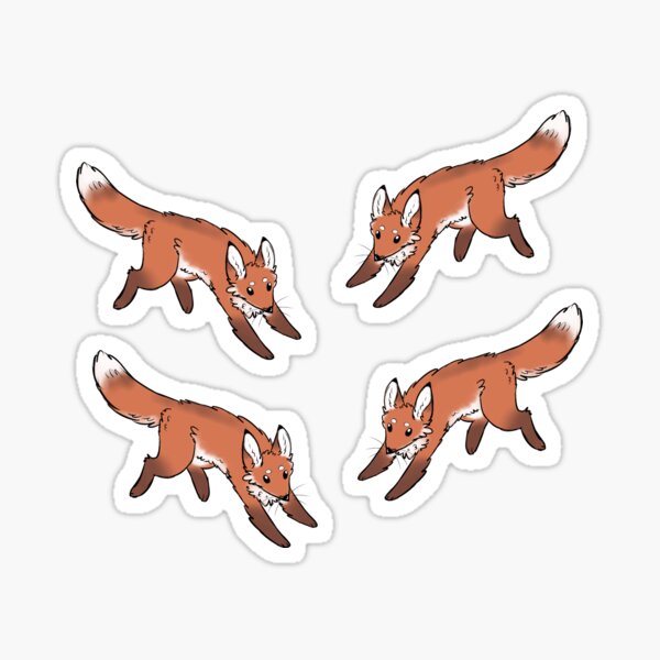 Four Fox Frolic Sticker