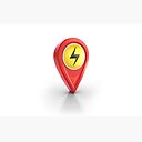 Thunder Bolt Power 3d Locator Pin Map Icon Laptop Skin By Sizsus Redbubble