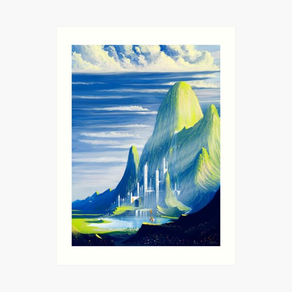 Castle and lake Art Print