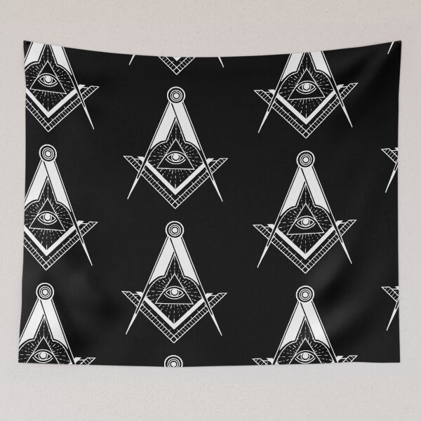 Item preview, Masonic Symbol Black And White designed and sold by fraktonart.