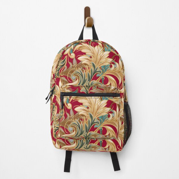 Item preview, Rococo Bliss Pattern | Red + Cool Green + Cream designed and sold by L Diane Johnson.
