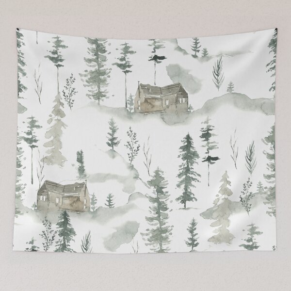 Item preview, Wood Cabin Forest Pattern designed and sold by NoSpecialShop.